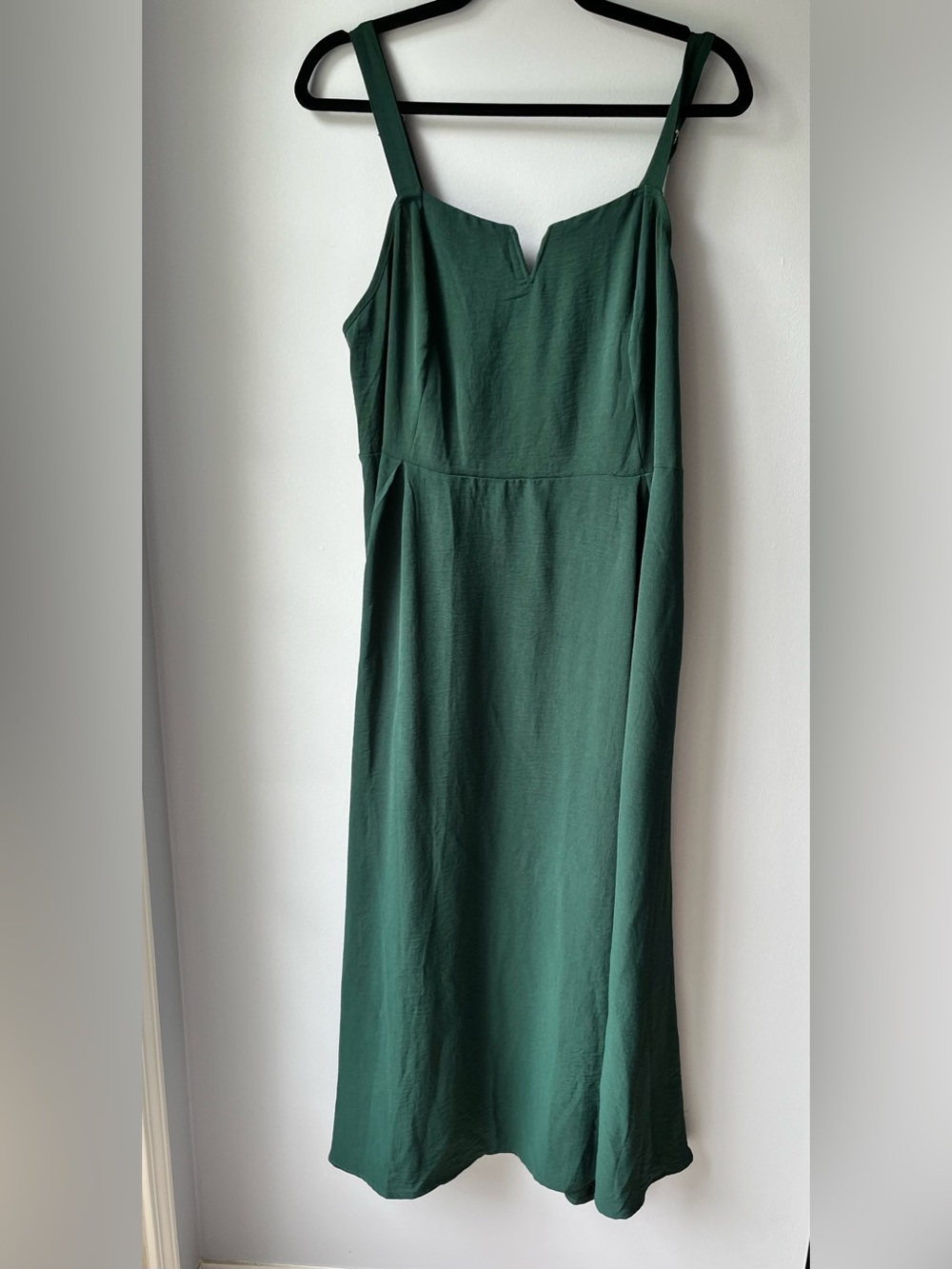 RWJ Women’s Emerald Green V-Neck Cocktail Strappy Midi Dress- XXL